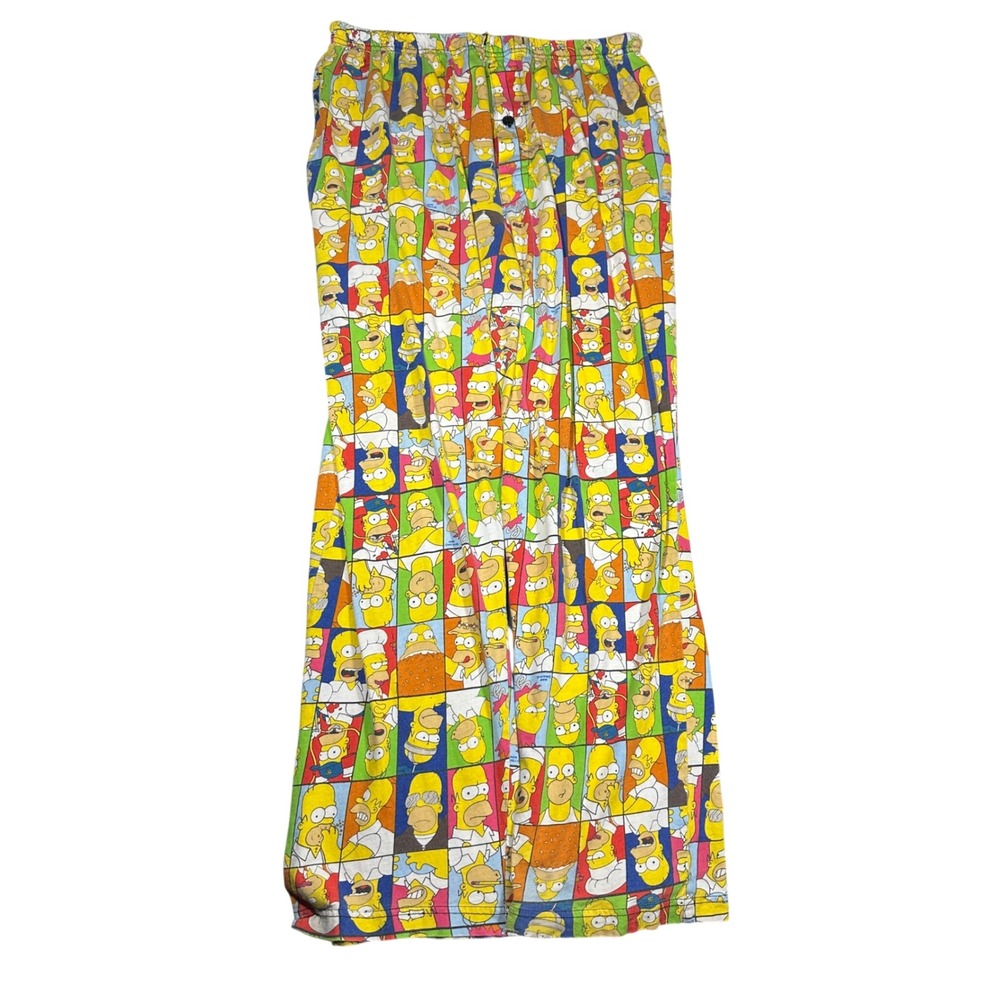 2007 The Simpsons Homer Simpson Pajama Pants Mens Large All Over Print Cotton